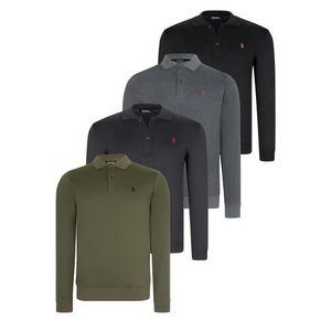 SET OF FOUR V4007 DEWBERRY MEN'S SWEATSHIRT-BLACK-NAVY-ANTHRACITE-KHAKI obraz