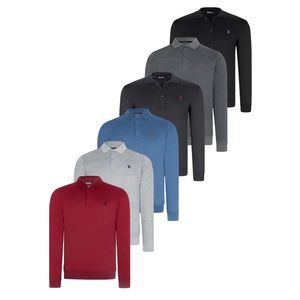 SET OF SIX V4007 DEWBERRY MEN'S SWEATSHIRT-BLACK-NAVY-ANTHRACITE-GRAY-BURGUNDY-INDIGO obraz