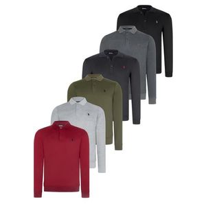 SET OF SIX V4007 DEWBERRY MEN'S SWEATSHIRT-BLACK-NAVY-ANTHRACITE-GREY-BURGUNDY-KHAKI obraz