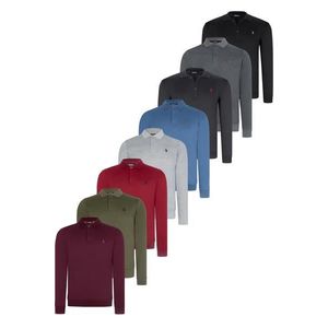 SET OF EIGHT V4007 DEWBERRY MEN'S SWEATSHIRT-BLACK-NAVY-ANTHRACITE-GRAY-BURGUNDY-INDIGO-KHAKI-PURPLE obraz