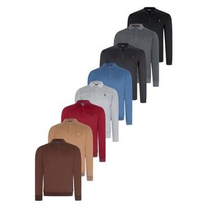 SET OF EIGHT V4007 DEWBERRY MEN'S SWEATSHIRT-BLACK-NAVY-ANTHRACITE-BURGUNDY-GREY-INDIGO-COFFEE-CAMEL obraz