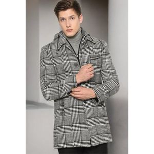 PLT8335 DEWBERRY MEN'S COAT-LIGHT PATTERNED BLACK obraz