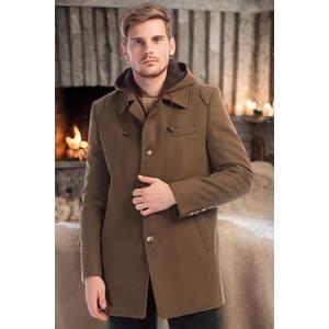 PLT8335 DEWBERRY MEN'S COAT-STRAIGHT CAMEL obraz