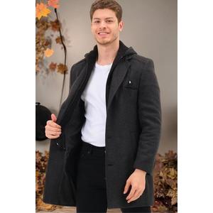 PLT8371 DEWBRRY MEN'S COAT-OPEN DIAGONAL ANTHRACITE obraz