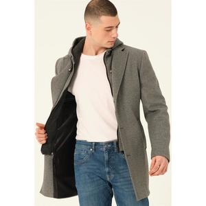 PLT8376 DEWBERRY MEN'S COAT-DARK GREY obraz