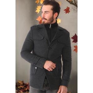 K7542 DEWBERRY MEN'S COAT-PLAIN ANTHRACITE obraz