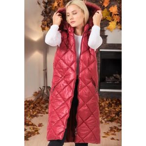 Z6717 DEWBERRY WOMEN'S VEST-BURGUNDY OPTICS obraz