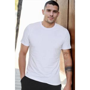 T8569 DEWBERRY BIKE COLLAR MEN'S T-SHIRT-LIGHT WHITE obraz