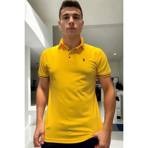 T8586 DEWBERRY MEN'S POLO NECK T-SHIRT-PLAIN YELLOW obraz