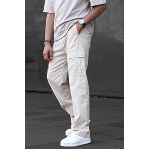 Madmext Men's Beige Cargo Pocket Baggy Trousers 6811 obraz