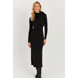 Cool & Sexy Women's Black Bow Midi Dress obraz