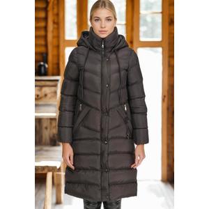 Z6719 DEWBERRY WOMEN'S COAT-LIGHT BLACK obraz