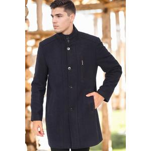 PLT8386 DEWBERRY MEN'S COAT-DIAGONAL DARK NAVY BLUE-3 obraz