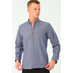 G674 DEWBERRY MEN'S SHIRT-DENIM BLUE-2 obraz