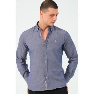 G674 DEWBERRY MEN'S SHIRT-DENIM BLUE-3 obraz