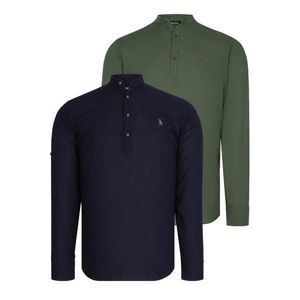 DOUBLE SET G783 DEWBERRY JUDGE COLLAR SHIRT-NAVY-KHAKI obraz