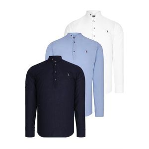 TRIPLE SET G783 DEWBERRY JUDGE COLLAR SHIRT-NAVY-BLUE-WHITE-BLUE obraz