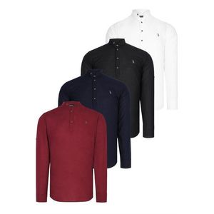 QUADRUPLE SET G783 DEWBERRY JUDGE COLLAR SHIRT-BLACK-WHITE-NAVY-BURGUNDY obraz