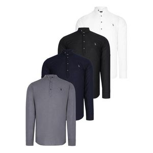 QUADRUPLE SET G783 DEWBERRY JUDGE COLLAR SHIRT-BLACK-WHITE-NAVY-ANTHRACITE obraz