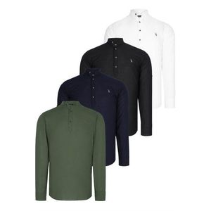 SET OF FOUR G783 DEWBERRY JUDGE COLLAR SHIRT-BLACK-WHITE-NAVY-KHAKI obraz