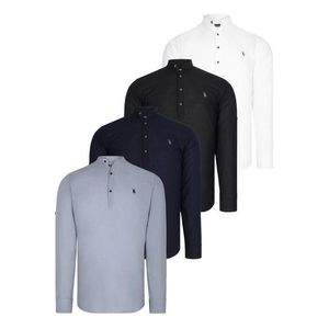 SET OF FOUR G783 DEWBERRY JUDGE COLLAR SHIRT-BLACK-WHITE-NAVY-GREY obraz