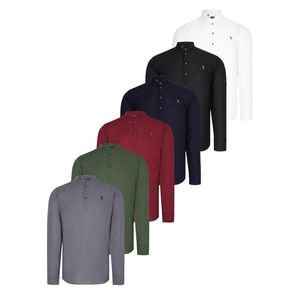 SET OF SIX G783 DEWBERRY JUDGE COLLAR SHIRT-BLACK-WHITE-NAVY-KHAKI-BURGUNDY-ANTHRACITE obraz