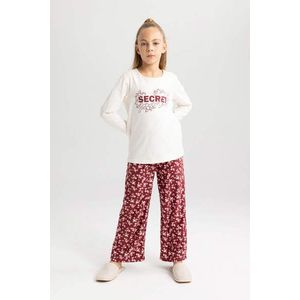 DEFACTO Girl Regular Fit Combed Cotton 2 Piece Pajama Set obraz