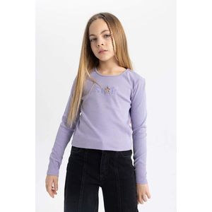 DEFACTO Girl Crew Neck Ribbed Crop Top obraz