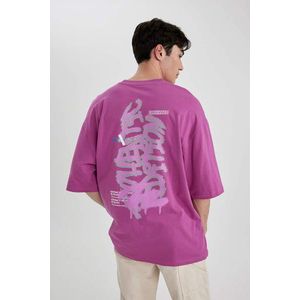 DEFACTO Loose Fit Crew Neck Printed T-Shirt obraz