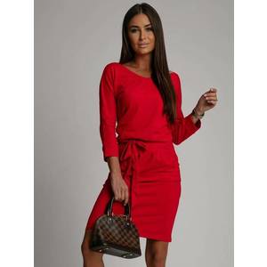 Red dress tied at the waist Fasardi obraz