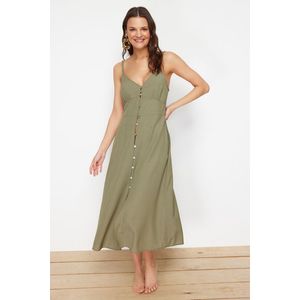 Trendyol Green Midi Woven Beach Dress obraz