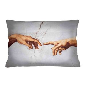 Bertoni Home Unisex's Rectangular Pillow Michelangelo Elegance Print Stworzenie Adama obraz