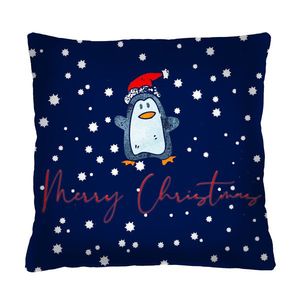 Bertoni Home Unisex's Square Pillow Pingwin Navy Blue obraz