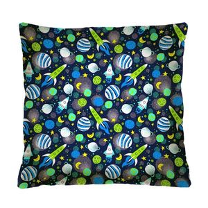 Bertoni Home Unisex's Square Pillow Rocket Navy Blue/Green obraz