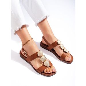 Women's Brown Flat Sandals Sergio Leone obraz