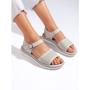 Openwork platform sandals gray by Sergio Leone obraz