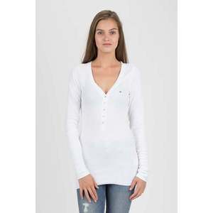 Tommy Jeans T-shirt - TJW ORIGINAL RIB HENLEY white obraz