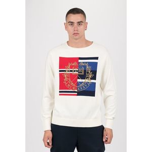 Tommy Hilfiger Sweater - KNITTED GRAPHIC SWEATER cream obraz