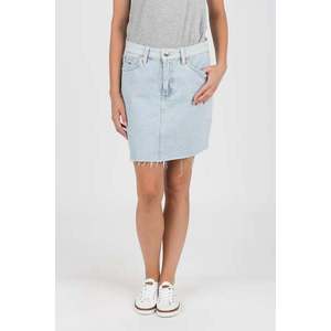 Light blue denim mini skirt obraz