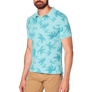 Tommy Hilfiger Polo shirt - ALLOVER PALM GMD SLIM POLO blue obraz