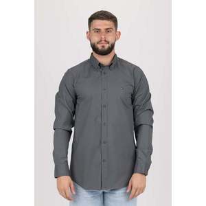 Shirt - TOMMY HILFIGER SLIM STRETCH POPLIN SHIRT grey obraz