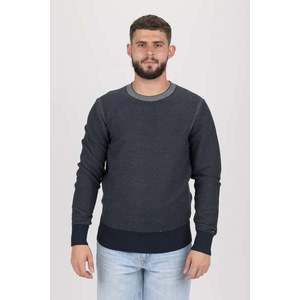 Sweater - TOMMY HILFIGER TWO COLOR STRUCTURED SWEATER dark blue-grey obraz