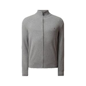 Tommy Hilfiger Sweater - 100% COTTON STRUCTURED ZIPPER THRU grey obraz