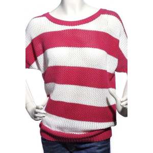 Tommy Hilfiger Sweater - diva stripe batw pink obraz