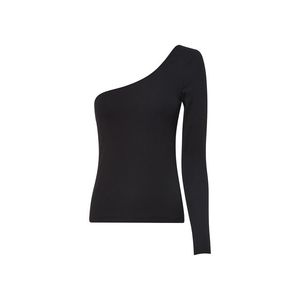 Tommy Jeans Top - TJW TINY TOMMY 1 ASYMMETRIC RIB black obraz