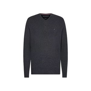 Tommy Hilfiger Sweater - CORE COTTON-SILK VNECK grey obraz