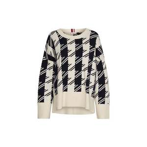 Tommy Hilfiger Sweater - HOUNDSTOOTH RELAXED C-NK SWEATER white obraz