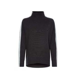 Tommy Hilfiger Sweater - TARAH RELAXED MOCK-NK SWEATER black obraz