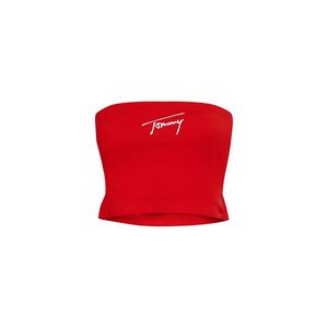 Tommy Jeans Top - TJW CROP SIGNATURE TUBE TOP red obraz