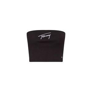 Tommy Jeans Top - TJW CROP SIGNATURE TUBE TOP black obraz